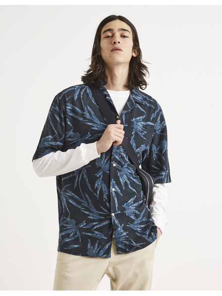 Celio Modro-černá pánská vzorovaná košile Celio Tallinnpal