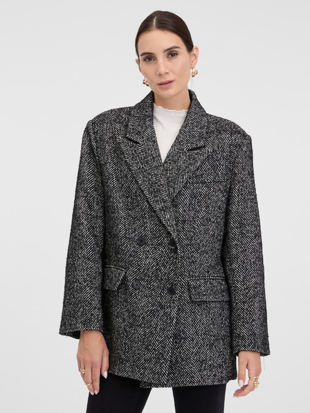 Orsay Tmavě šedý dámský krátký kabát ORSAY