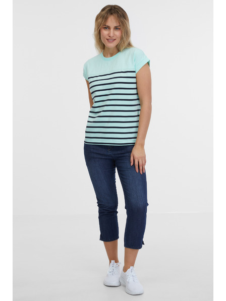 Sam 73 Tyrkysové dámské pruhované tričko SAM 73 Mercedes