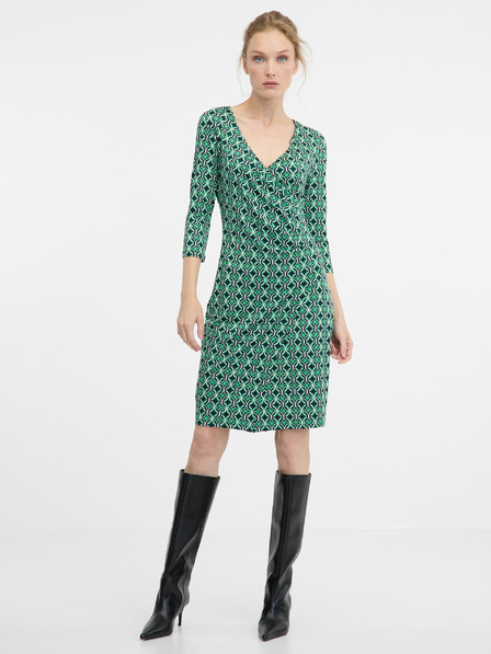Orsay Zelené dámské šaty ke kolenům ORSAY