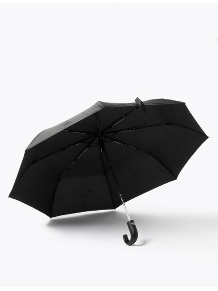 Marks & Spencer Deštník z recyklovaného polyesteru se zahnutou rukojetí a technologií Windtech™ Marks & Spencer černá