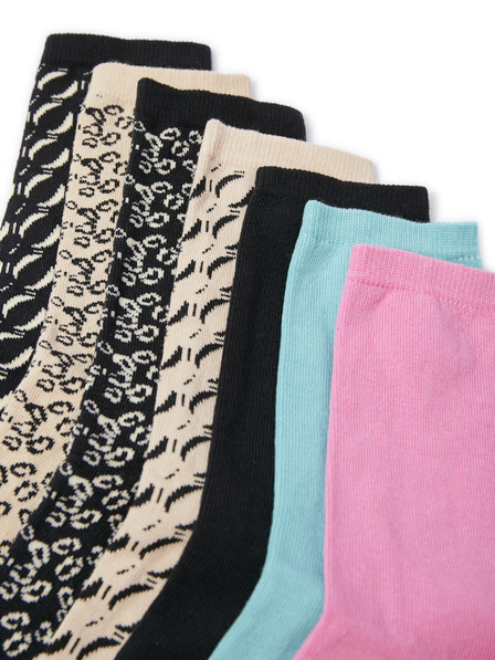 Orsay Sada sedmi párů dámských ponožek v béžové a černé barvě ORSAY