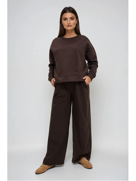 Moodo Oversize mikina hnědá Moodo