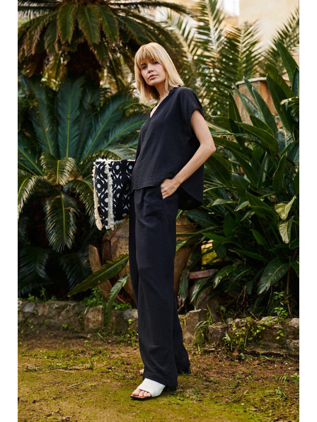 Moodo Velká taška se střapci černá Moodo