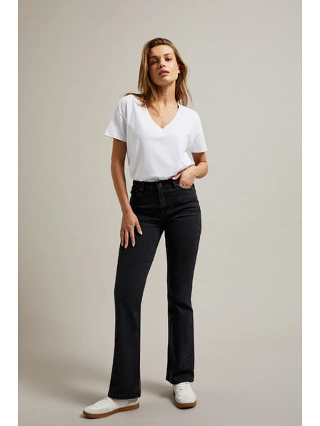 Moodo Hladké černé džínsy bootcut Moodo