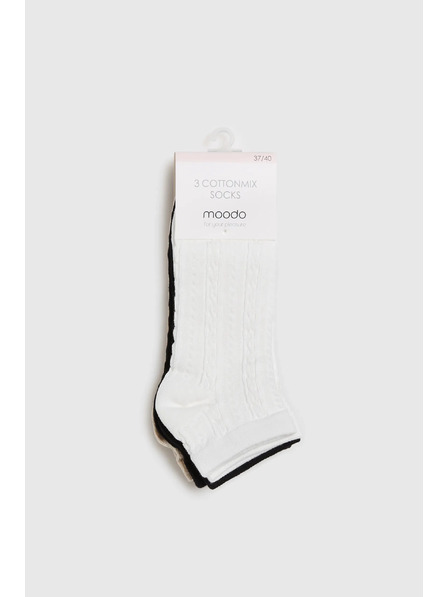 Moodo 3pack ponožek černý bílý béžový Moodo