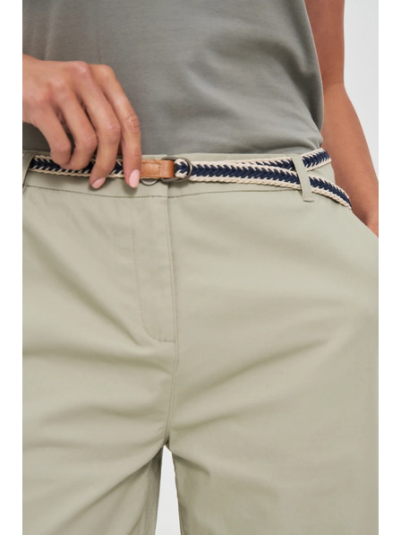 Moodo Bavlněné šortky s páskem olivové Moodo