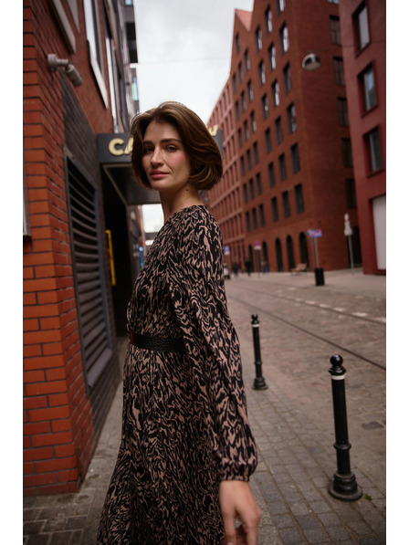 Moodo Hnědé vzorované šaty Moodo