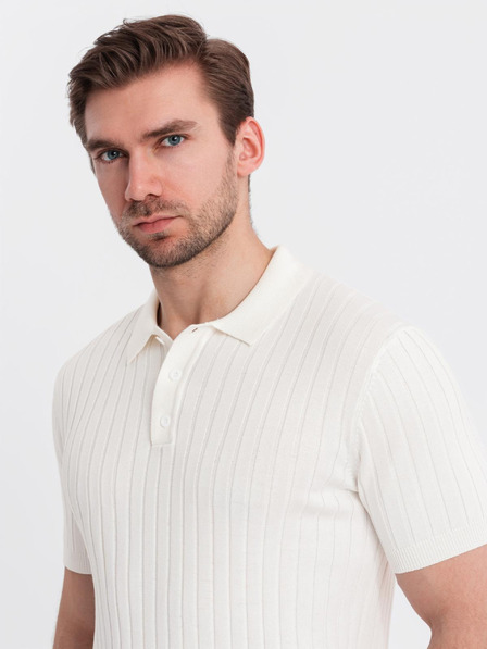 Ombre Clothing Pánská polokošile SLIM FIT z viskózy se svislými pruhy Ombre Clothing