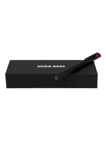 Hugo Boss HUGO BOSS Plnicí pero Loop s jemným diamantovým vzorem a v černé barvě HSW3672A