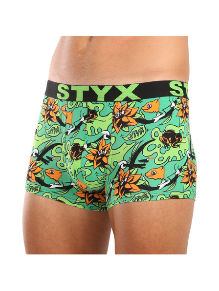 Styx Pánské boxerky Styx art sportovní guma nadrozměr tropic