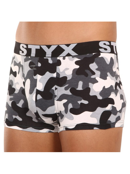 Styx Pánské boxerky Styx art sportovní guma nadrozměr maskáč