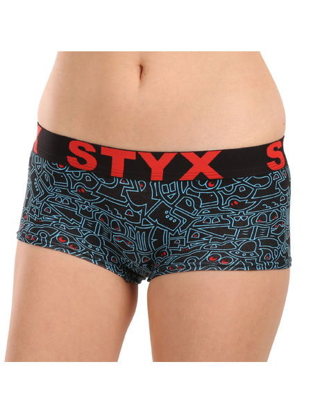 Styx Dámské kalhotky Styx art s nohavičkou doodle