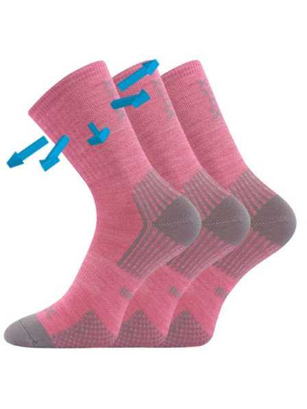 VoXX Sada tří - dětské ponožky Voxx merino růžové