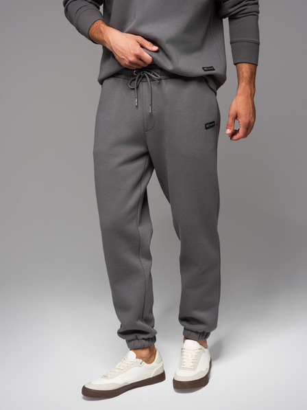 Ombre Clothing Klasické unisex tepláky se šňůrkou - šedé V18 OU-PSBC-0100 Ombre Clothing
