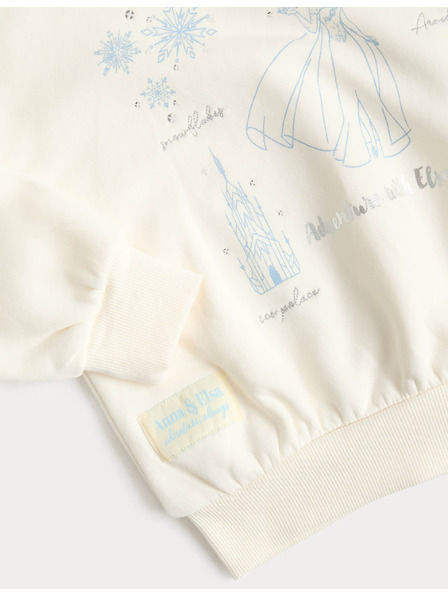 Marks & Spencer Mikina s motivem Disney Ledové království™ a vysokým podílem bavlny (2–8 let) Marks & Spencer smetanová