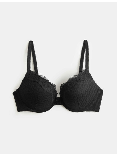 Marks & Spencer Krajková push-up dekoltová podprsenka Jasmine s kosticemi, (vel. A–E) Marks & Spencer černá