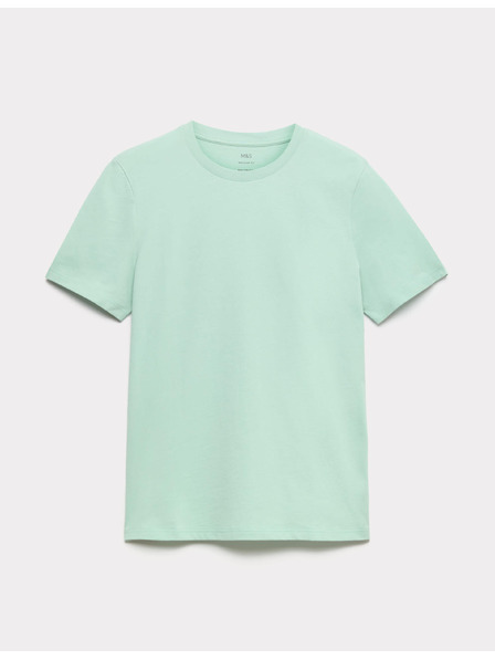 Marks & Spencer Tričko ke krku z čisté bavlny Marks & Spencer zelená