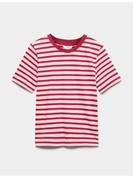 Marks & Spencer Proužkované tričko z čisté bavlny, každodenní střih Marks & Spencer červená