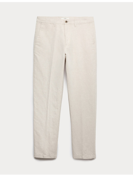 Marks & Spencer Chino kalhoty ze směsi lnu, normální střih Marks & Spencer béžová