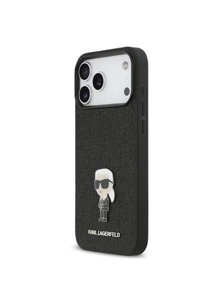 Karl Lagerfeld Karl Lagerfeld Fixed Glitter Metal Ikonik Zadní Kryt pro iPhone 17 Pro Max Black