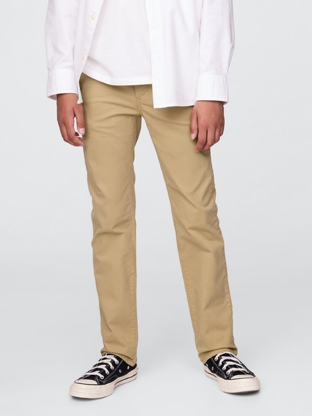 GAP Dětské khaki kalhoty straight stretch GAP
