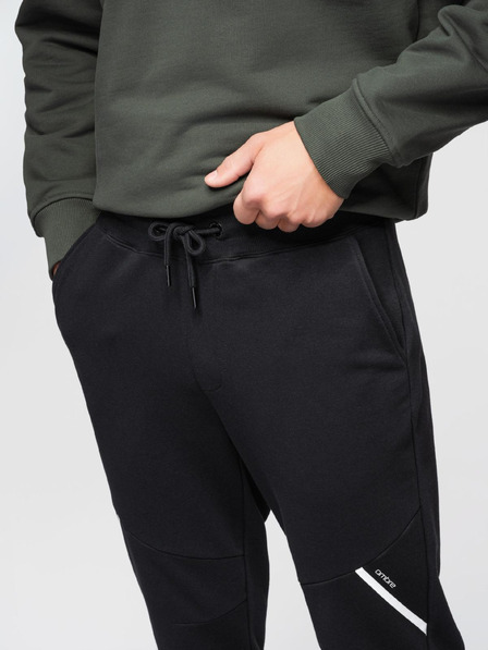 Ombre Clothing Pánské tepláky joggers - černé V2 OM-PASK-0280 Ombre Clothing