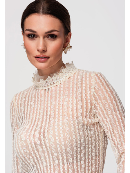 Edoti Dámská halenka LARICA OW-TS-E0014 - ecru barva Larica