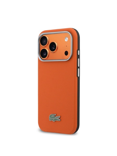 Lacoste Lacoste PVC Petit Pique Semi Wrap MagSafe Zadní Kryt pro iPhone 17 Pro Max Orange