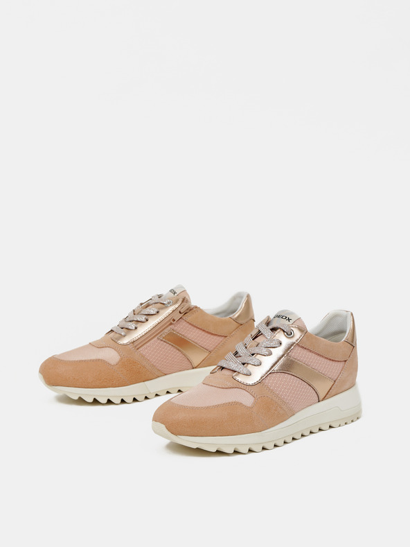 Geox Oranžové dámské kožené tenisky Geox-Tabelya