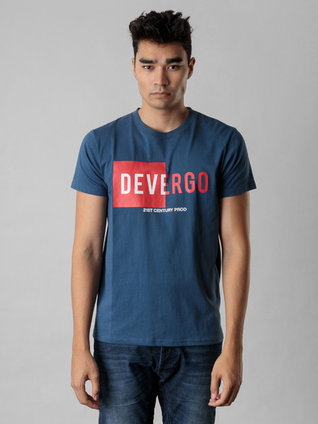 Devergo Modré pánské tričko s potiskem Devergo