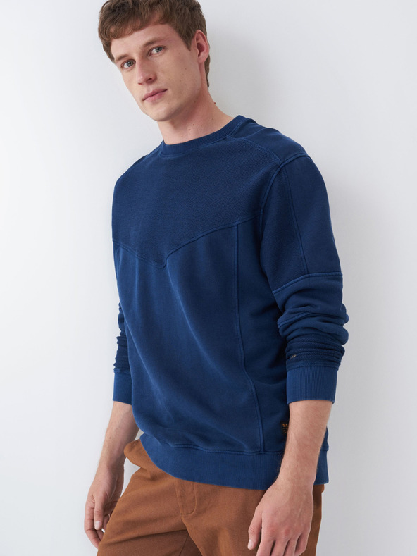Salsa Jeans Tmavě modrá pánská mikina Salsa Jeans