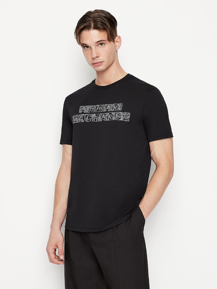 Armani Exchange Černé pánské tričko Armani Exchange