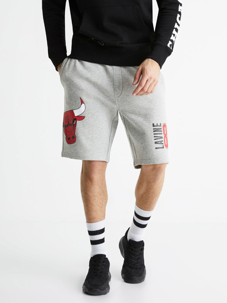 Celio Šedé pánské teplákové kraťasy Celio NBA Chicago Bulls