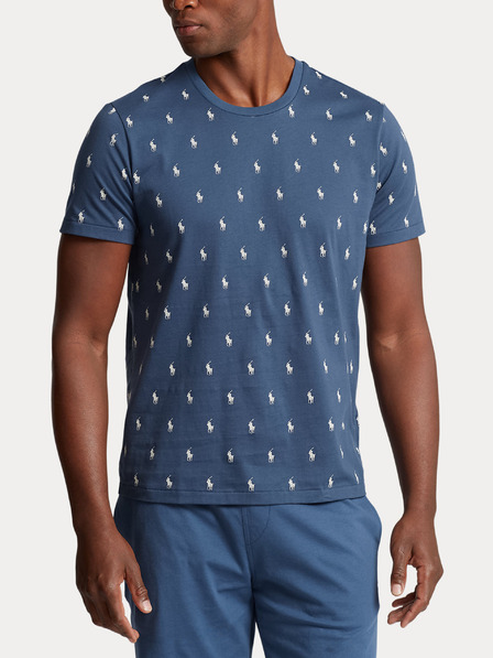 Polo Ralph Lauren Modré pánské vzorované tričko na spaní POLO Ralph Lauren