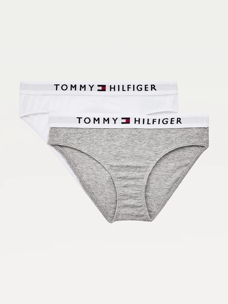 Tommy Hilfiger Underwear Sada dvou holčičích kalhotek v bílé a šedé barvě Tommy Hilfiger Underwear