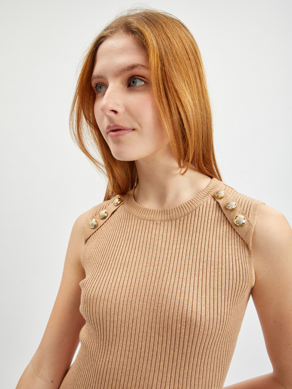 Orsay Světle hnědé dámské svetrové šaty ORSAY