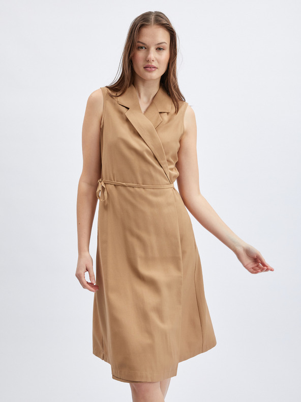 Orsay Světle hnědé dámské zavinovací šaty ORSAY