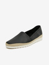 Ojju Černé dámské kožené slip on boty OJJU