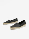 Ojju Černé dámské kožené slip on boty OJJU