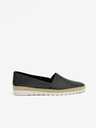 Ojju Černé dámské kožené slip on boty OJJU