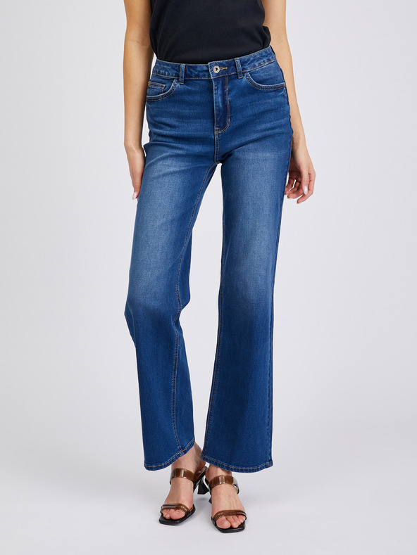 Orsay Tmavě modré dámské džíny wide leg ORSAY