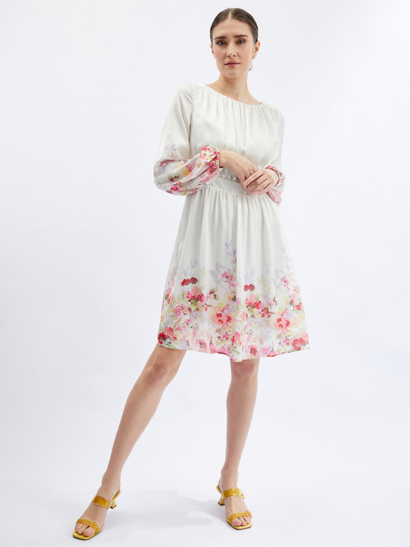 Orsay Růžovo-krémové dámské květované šaty ORSAY