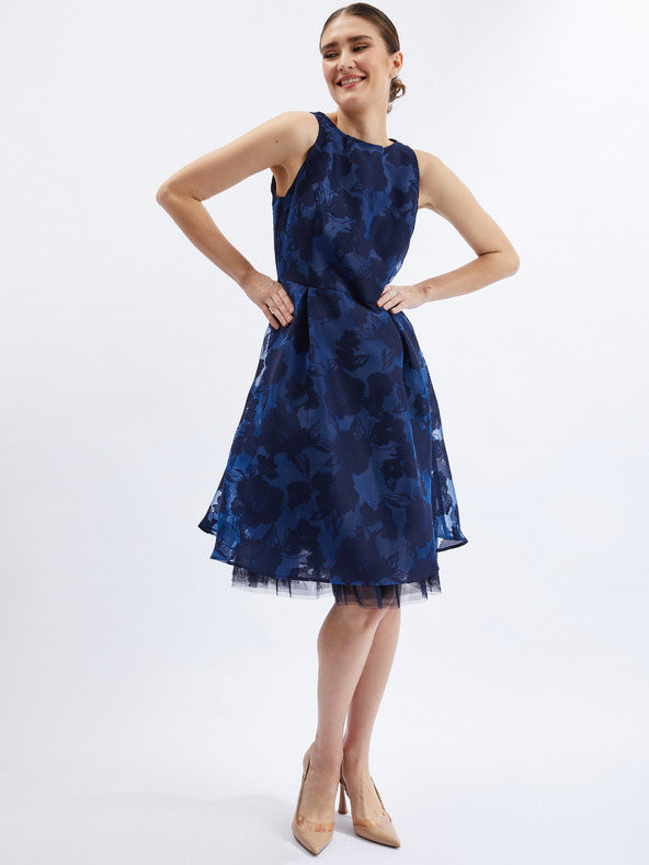 Orsay Tmavě modré dámské šaty s ozdobným detailem ORSAY