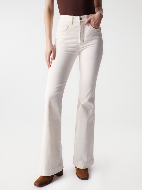Salsa Jeans Krémové dámské flared džíny Salsa Jeans Glamour