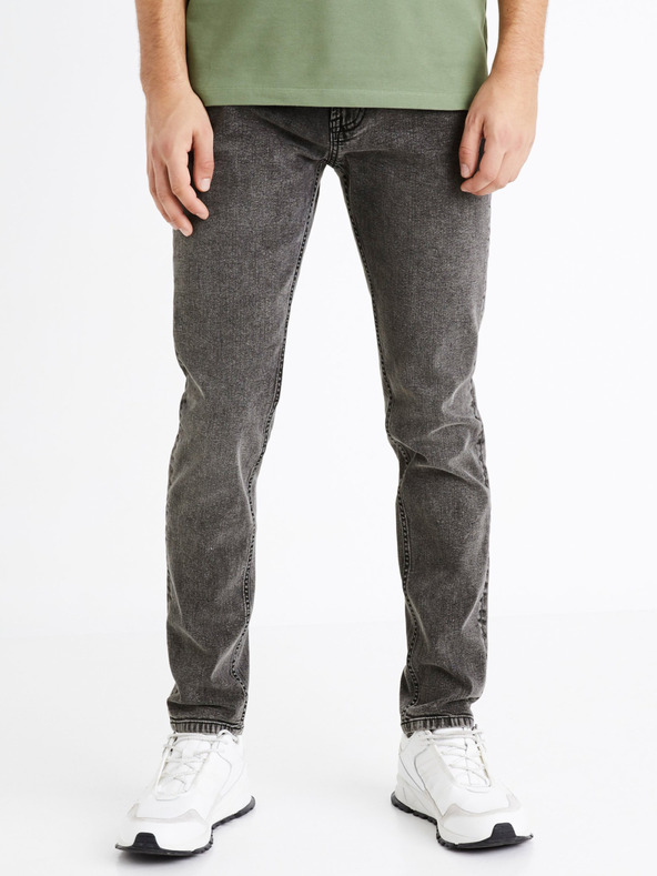 Celio Tmavě šedé pánské slim fit džíny Celio C25 Dosley25