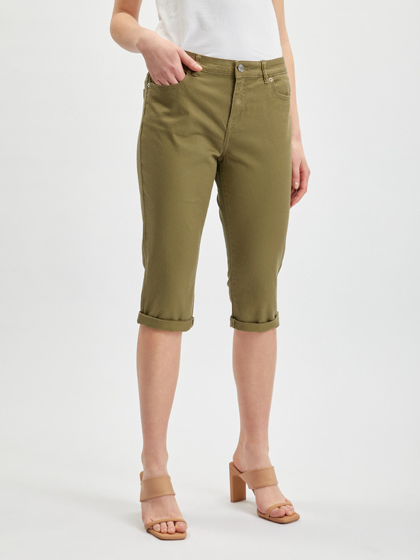 Orsay Khaki dámské zkrácené džíny ORSAY