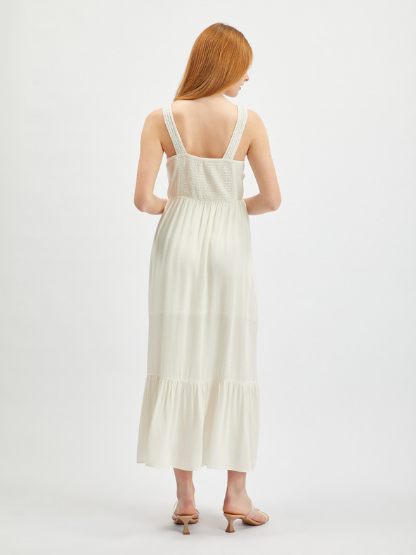 Orsay Krémové dámské maxišaty ORSAY