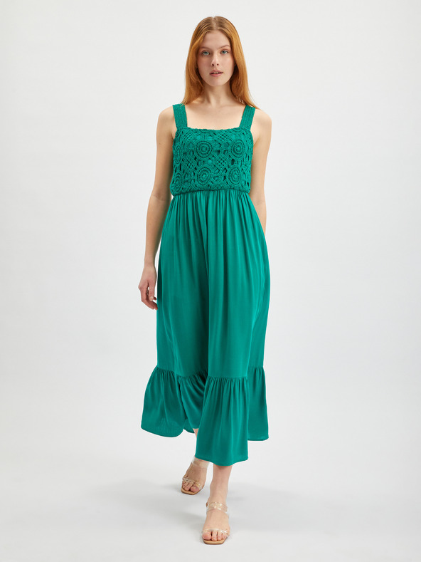 Orsay Zelené dámské maxišaty ORSAY