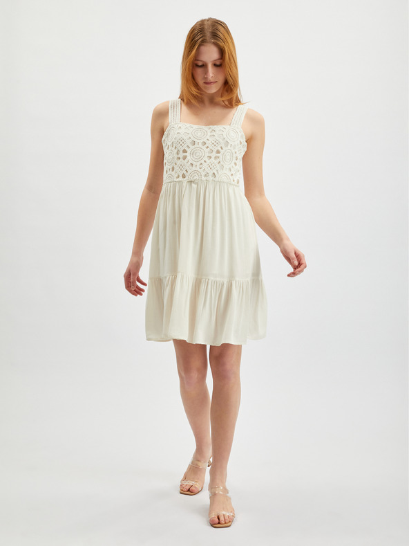 Orsay Krémové dámské šaty ORSAY